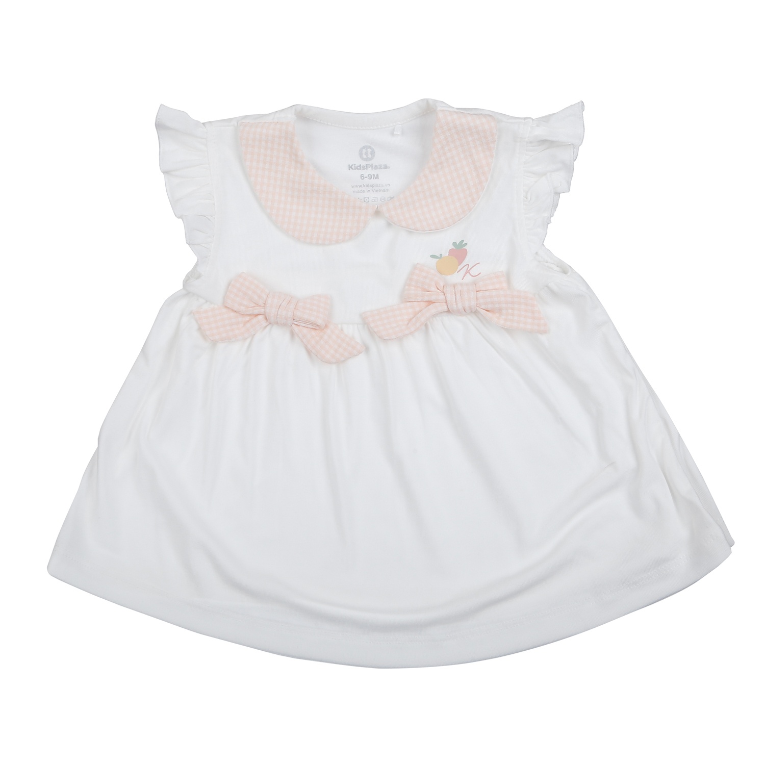 Bộ cộc tay 2 nơ bé gái KidsPlaza Klove2 ND26H (Trắng hồng) hình 2