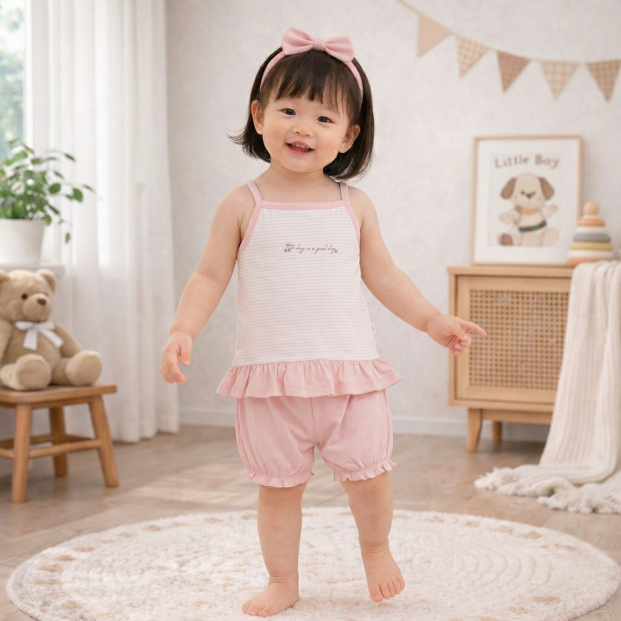 Bộ 2 dây bé gái KidsPlaza BBSTYLE ND26H (Hồng) hình 2