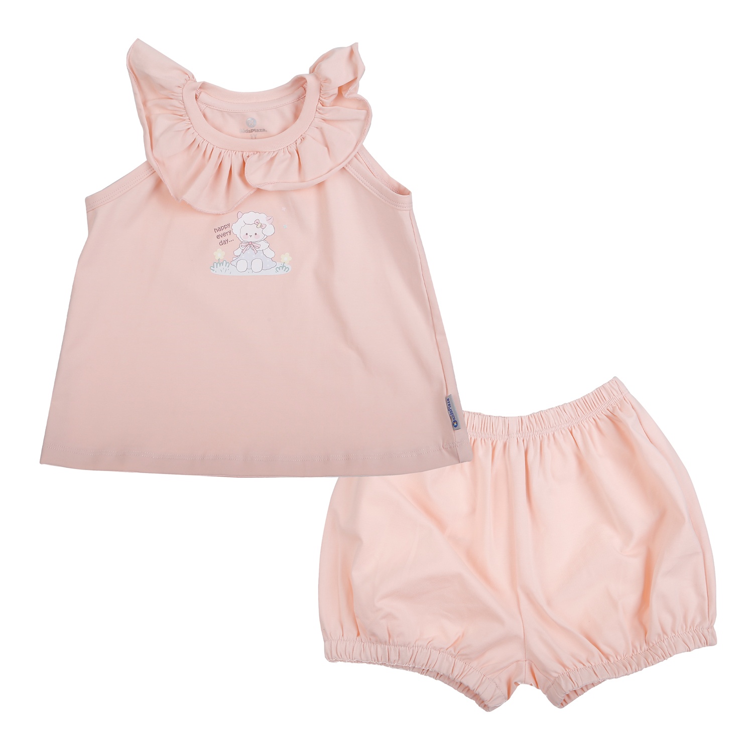Bộ quần áo cộc tay bé gái KidsPlaza in cừu TT26H (Hồng) hình 1