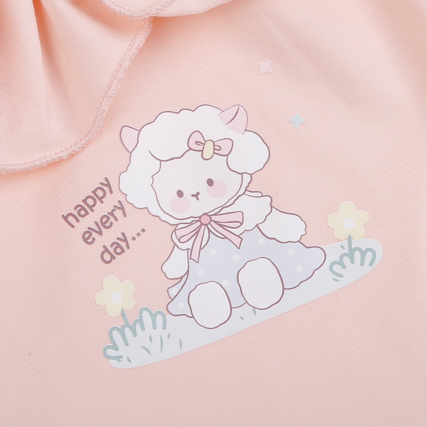 Bộ quần áo cộc tay bé gái KidsPlaza in cừu TT26H (Hồng) hình 3