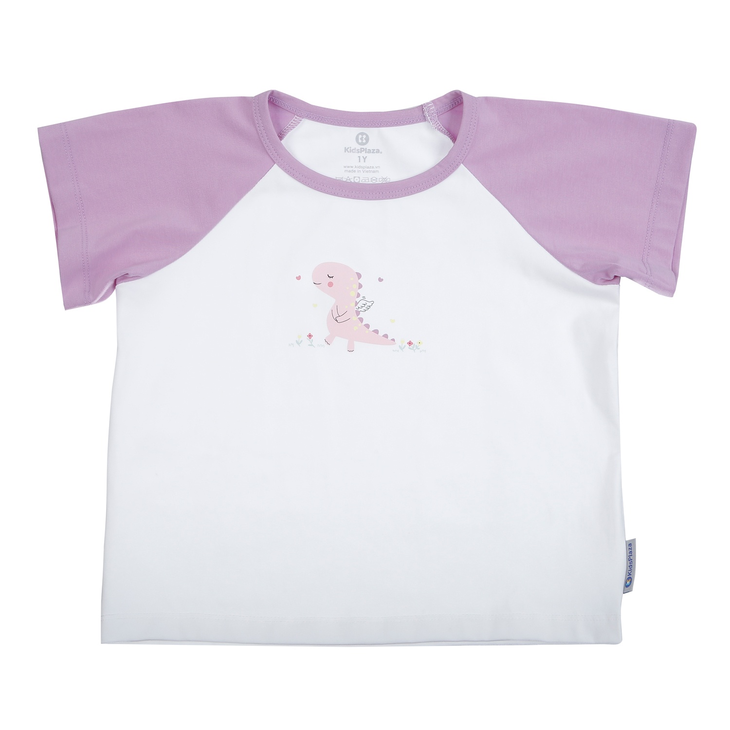 Bộ quần áo cộc tay bé gái KidsPlaza in khủng long TT26H (Tím) hình 2