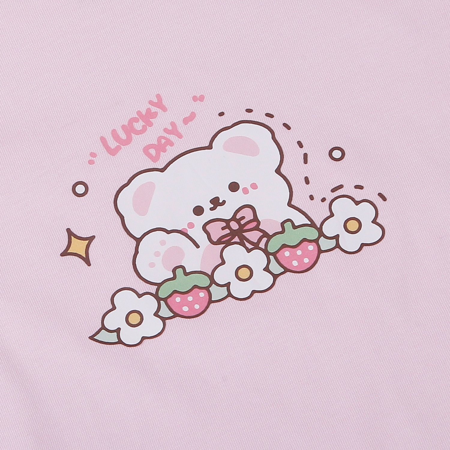 Bộ quần áo cộc tay bé gái KidsPlaza in lucky day HN26H (Hồng)  hình 3