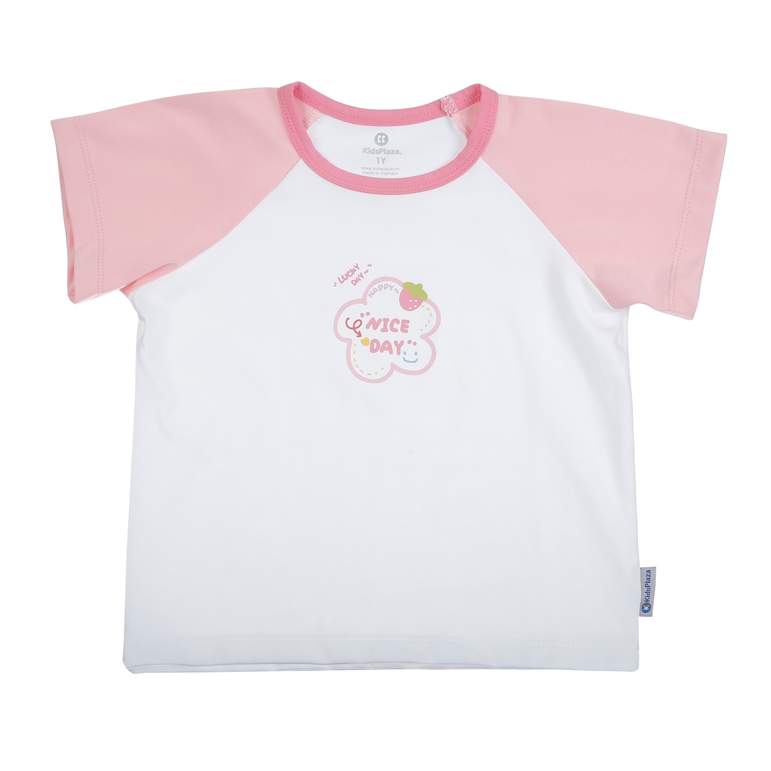 Bộ quần áo cộc tay bé gái KidsPlaza in niceday TT26H (Hồng) hình 2