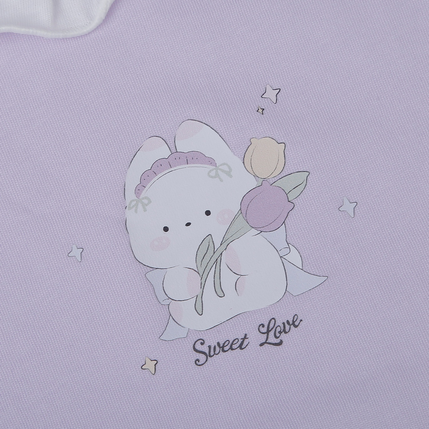 Bộ quần áo cộc tay bé gái KidsPlaza in thỏ sweet love HN26H (Tím) hình 3
