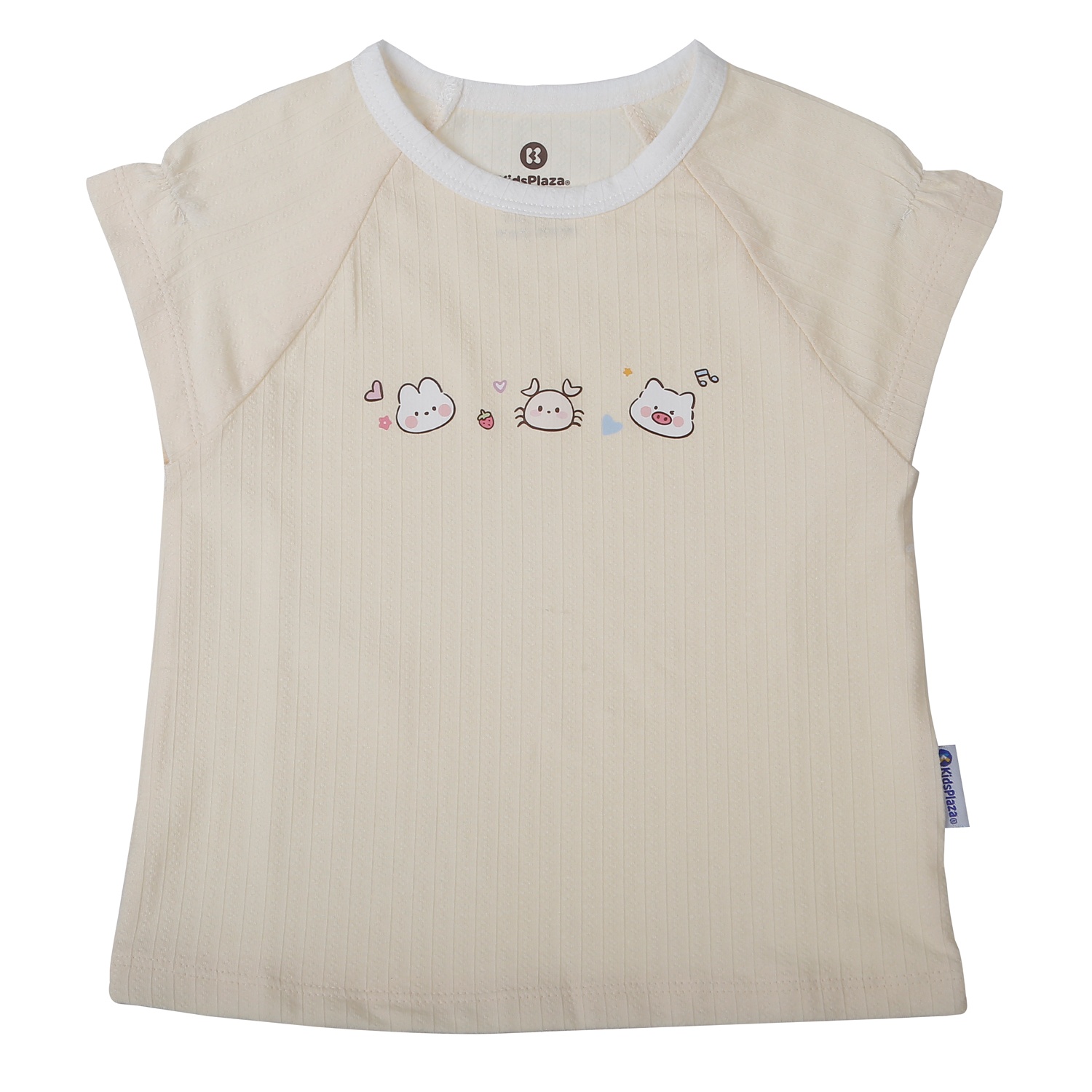 Bộ quần áo cộc tay bé gái KidsPlaza rayon in cua M26H (Vàng) hình 2