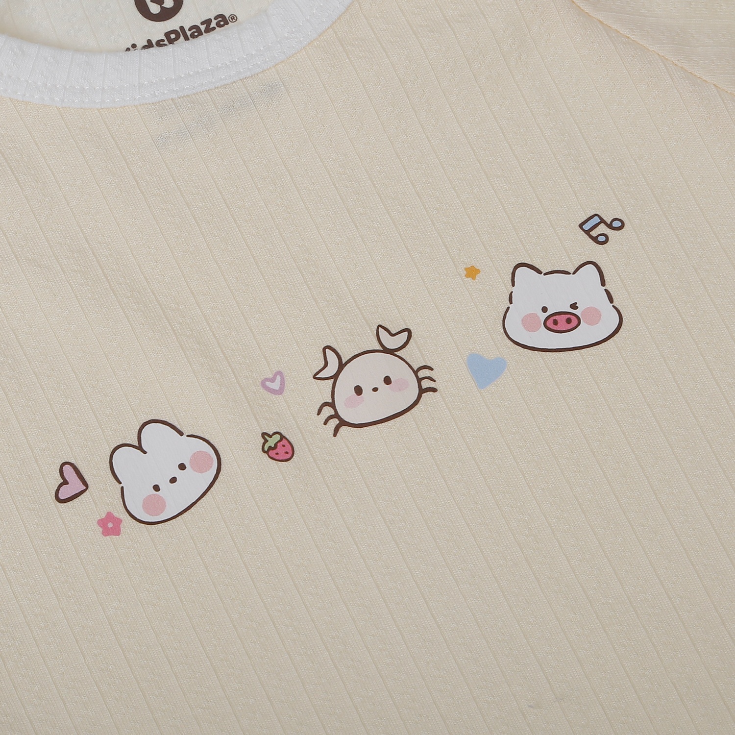 Bộ quần áo cộc tay bé gái KidsPlaza rayon in cua M26H (Vàng) hình 3