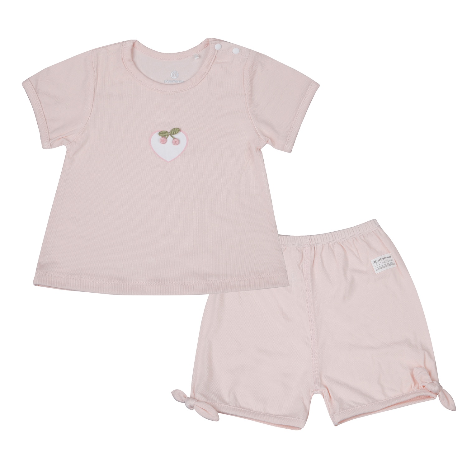 Bộ quần áo cộc tay cài vai KidsPlaza Otis ND26H (Hồng) hình 1