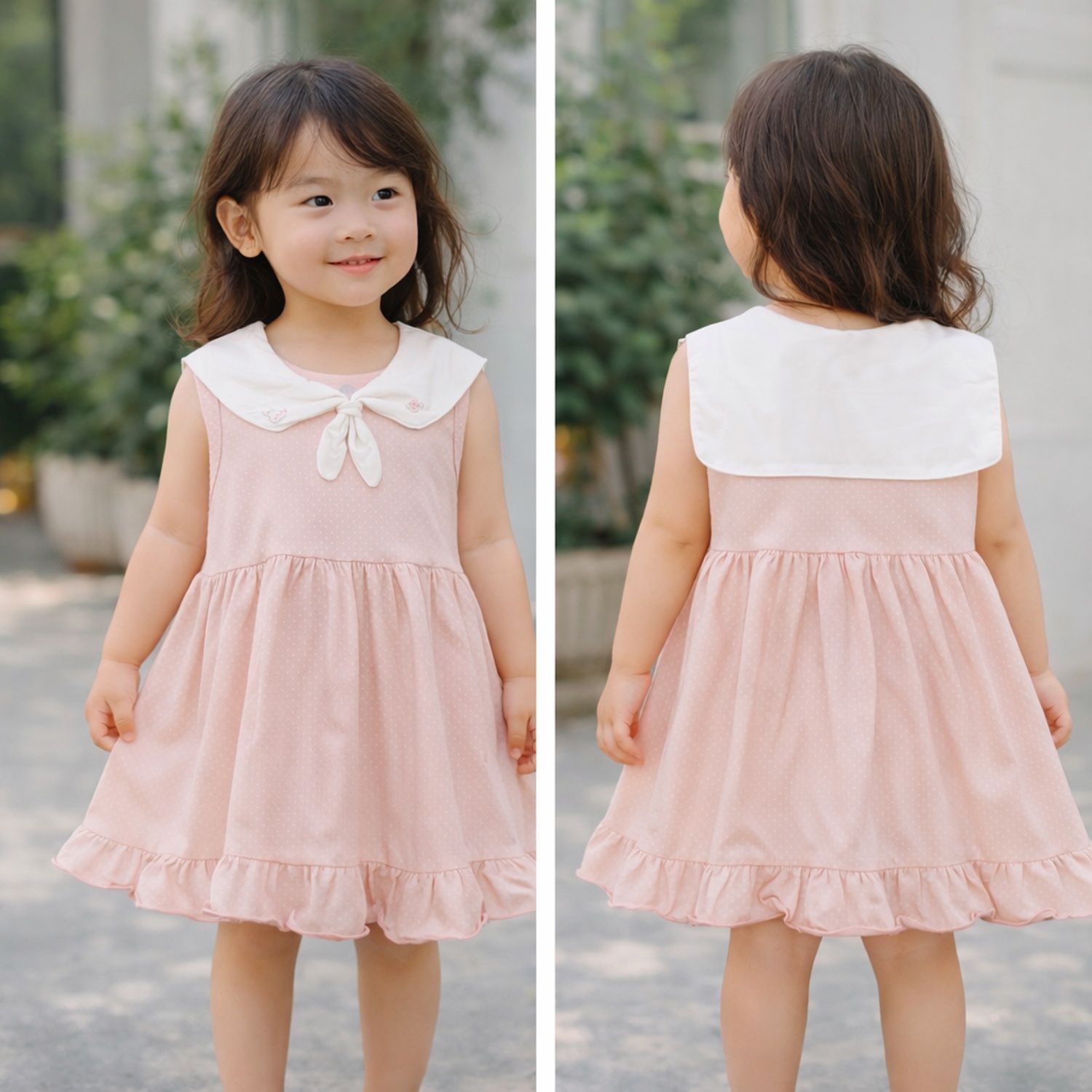 Váy ba lỗ bé gái KidsPlaza Klove1 ND25H (Trắng hồng) hình 3