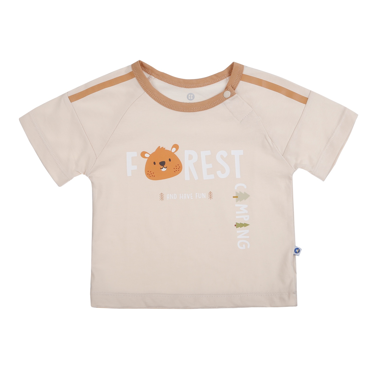 Bộ cộc tay bé trai KidsPlaza quần 2 sọc Forest HN26H (Be) hình 2