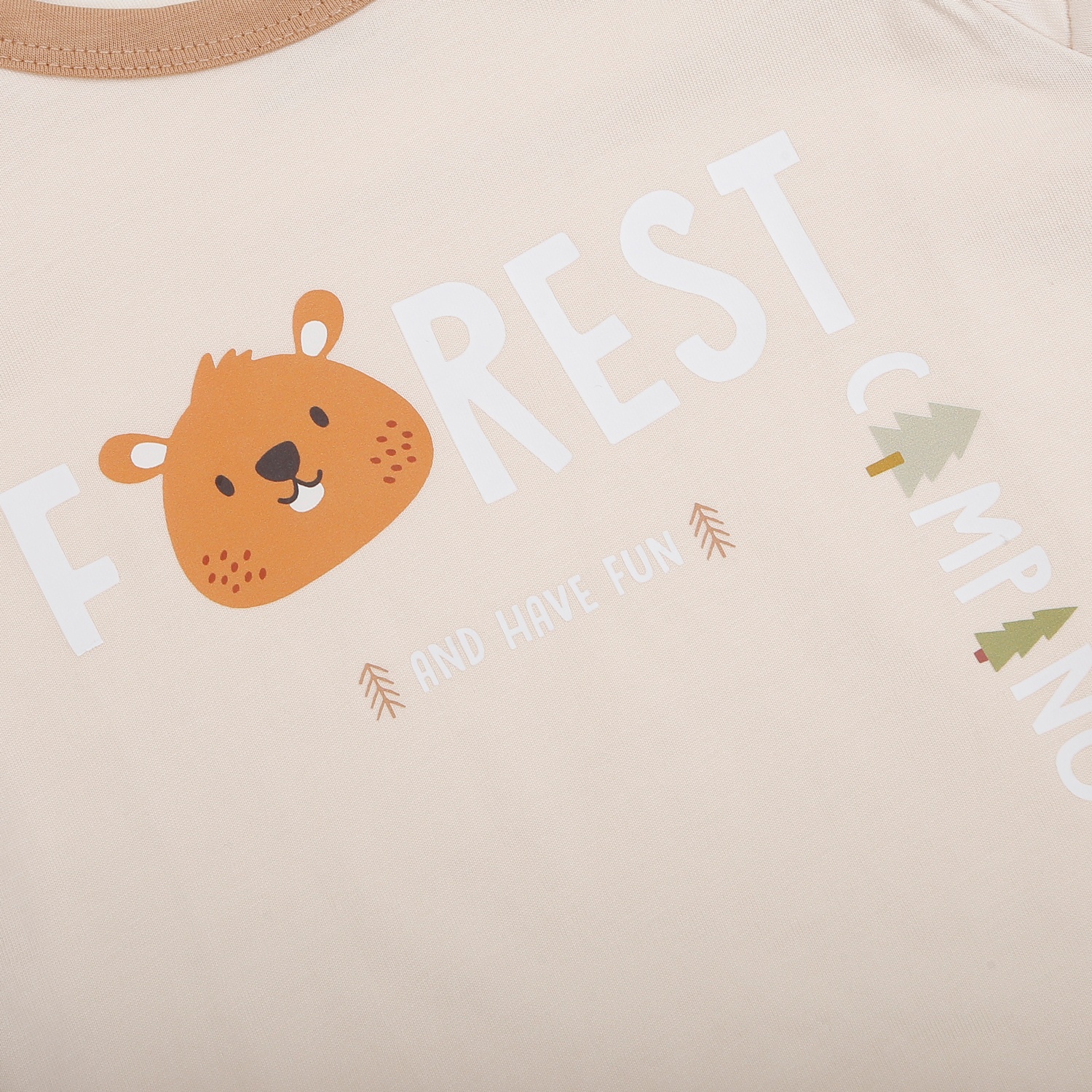 Bộ cộc tay bé trai KidsPlaza quần 2 sọc Forest HN26H (Be) hình 3