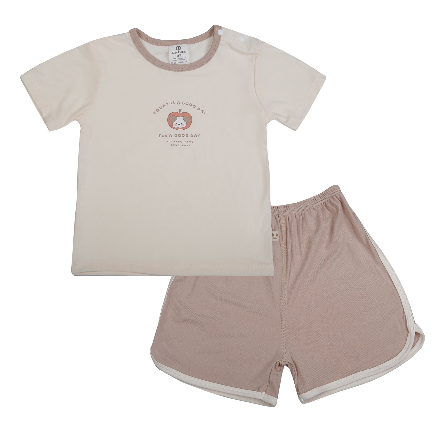 Bộ cộc bé trai có cúc KidsPlaza BBSTYLE C ND26H (Be) hình 1