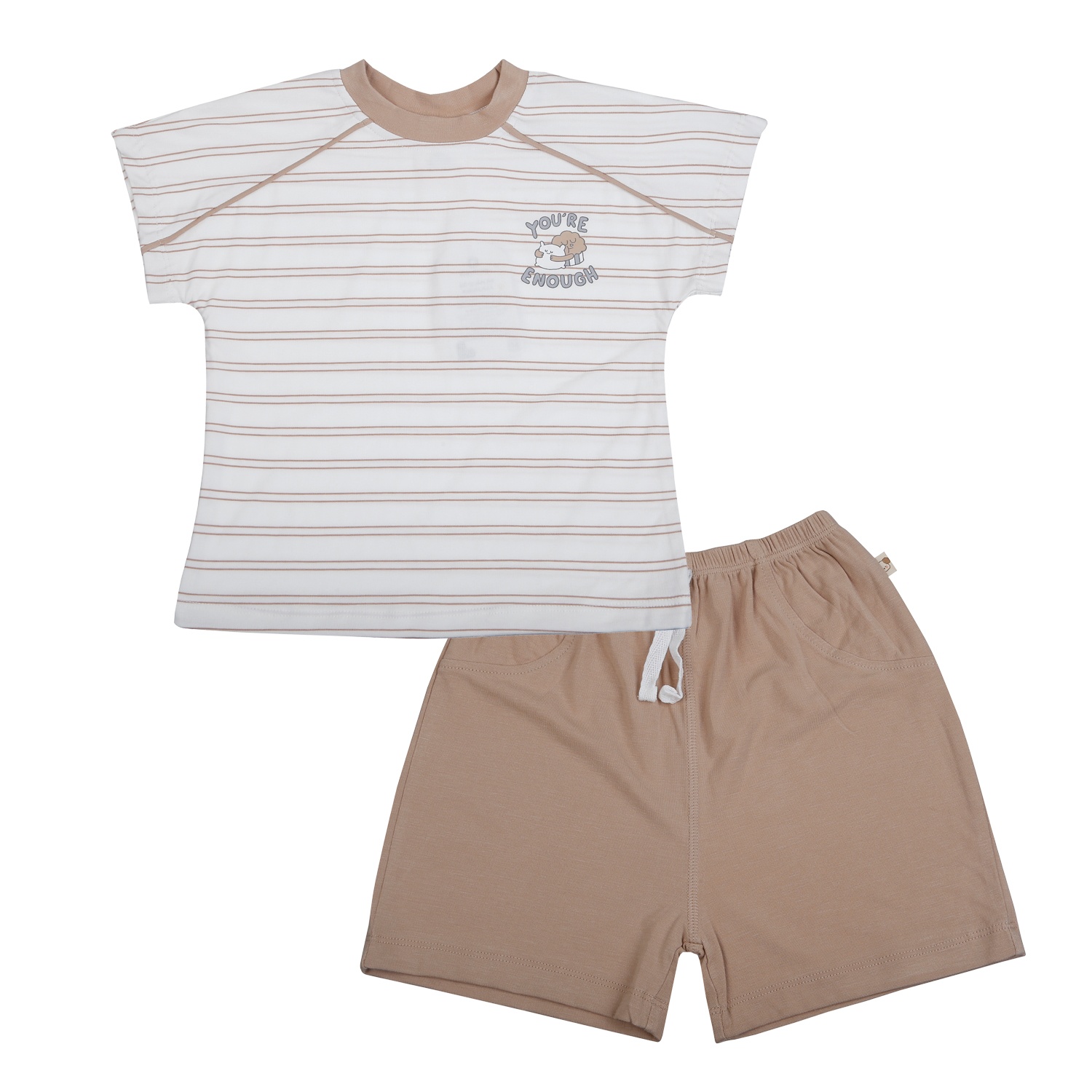 Bộ quần áo cộc tay bé trai KidsPlaza BBSTYLE ND26H (Nâu trắng)  hình 1