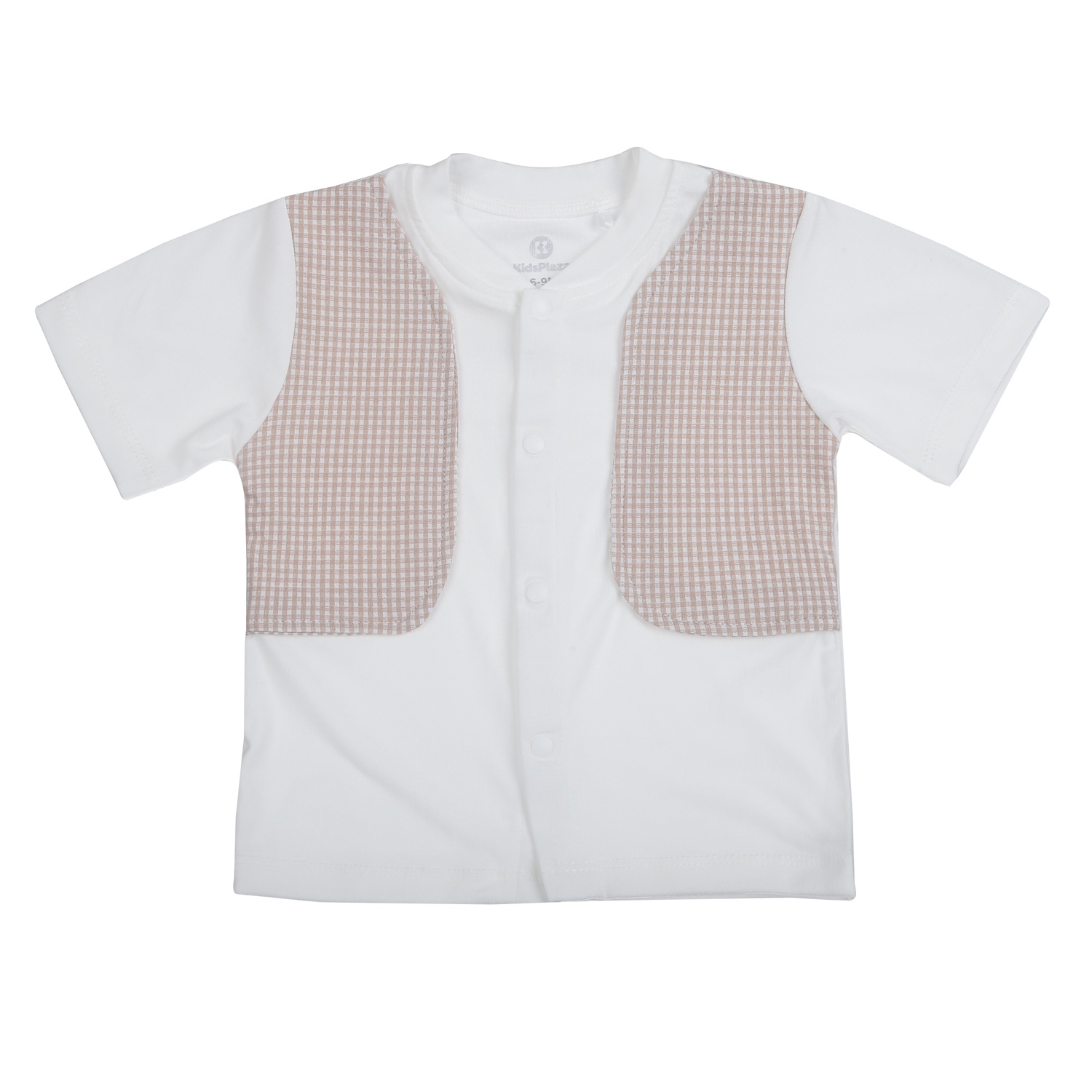 Bộ quần áo cộc tay bé trai KidsPlaza Gentle ND26H (Trắng be)  hình 2