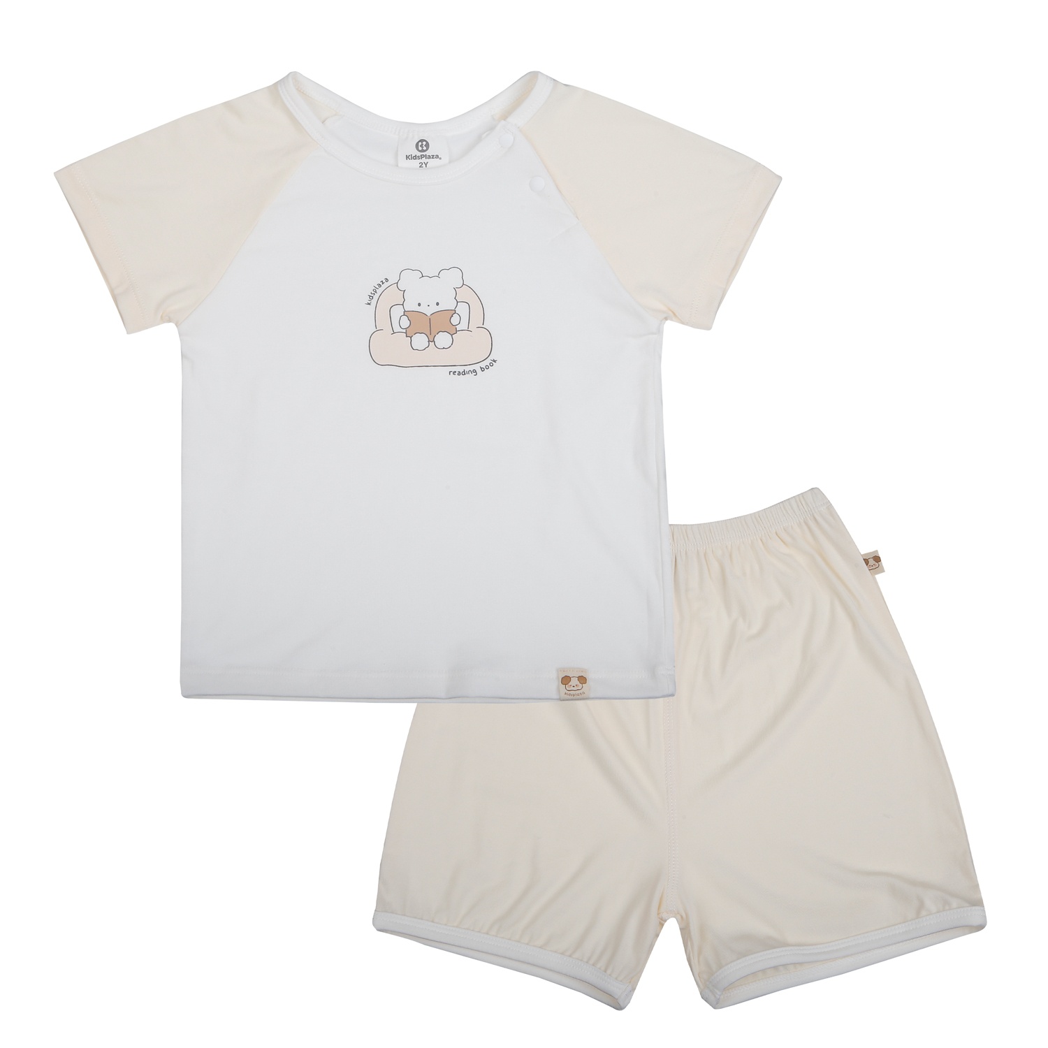 Bộ cộc cài vai cho bé KidsPlaza BBSTYLE ND26H (Trắng be)  hình 1