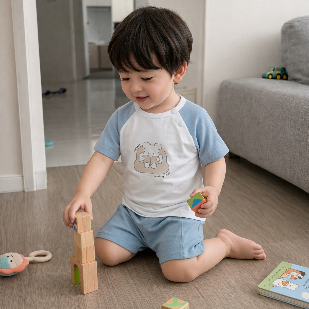 Bộ cộc bé trai KidsPlaza BBSTYLE ND26H (Xanh dương) hình 2