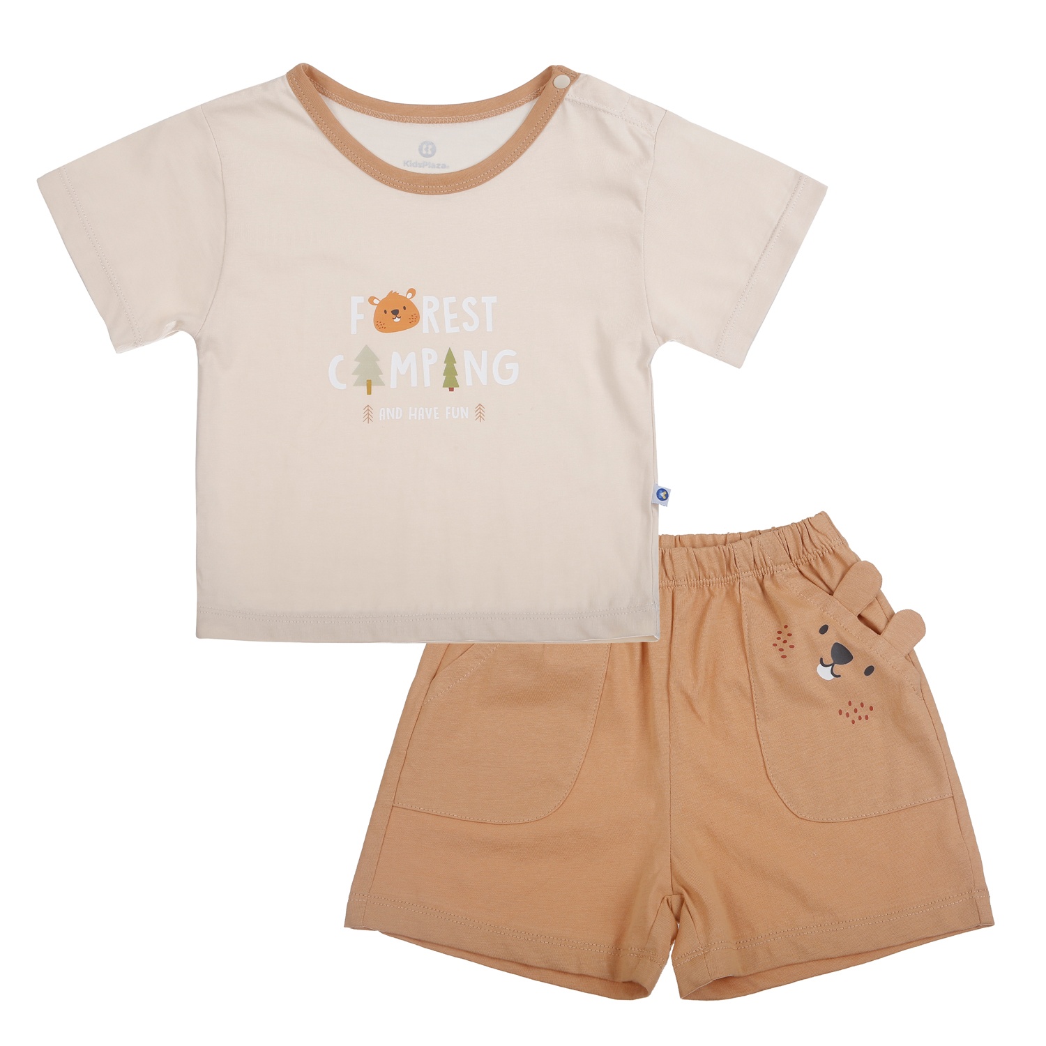Bộ cộc tay bé trai KidsPlaza in camping Forest HN26H (Be nâu) hình 1