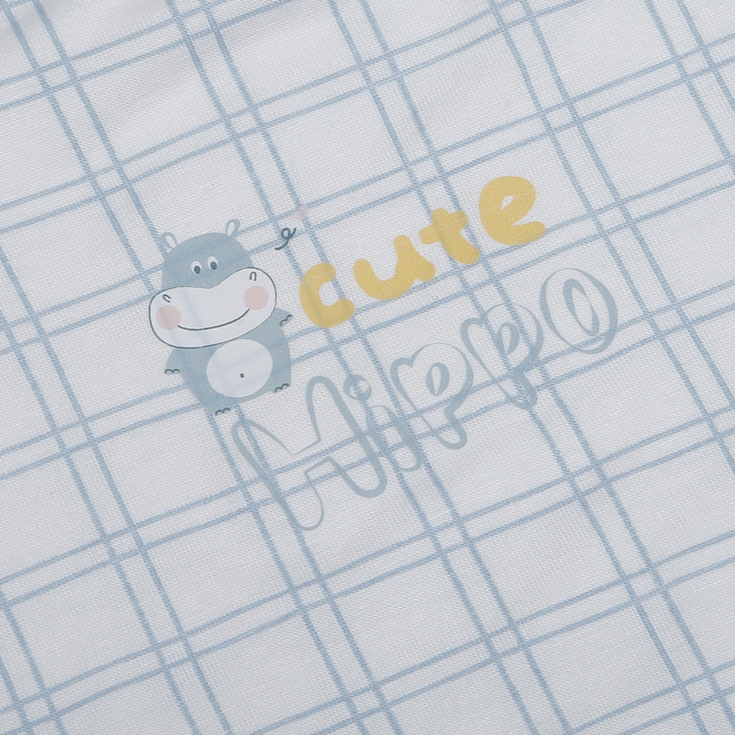 Bộ cộc cài vai KidsPlaza kẻ in hippo HN26H (Trắng xanh)  hình 3