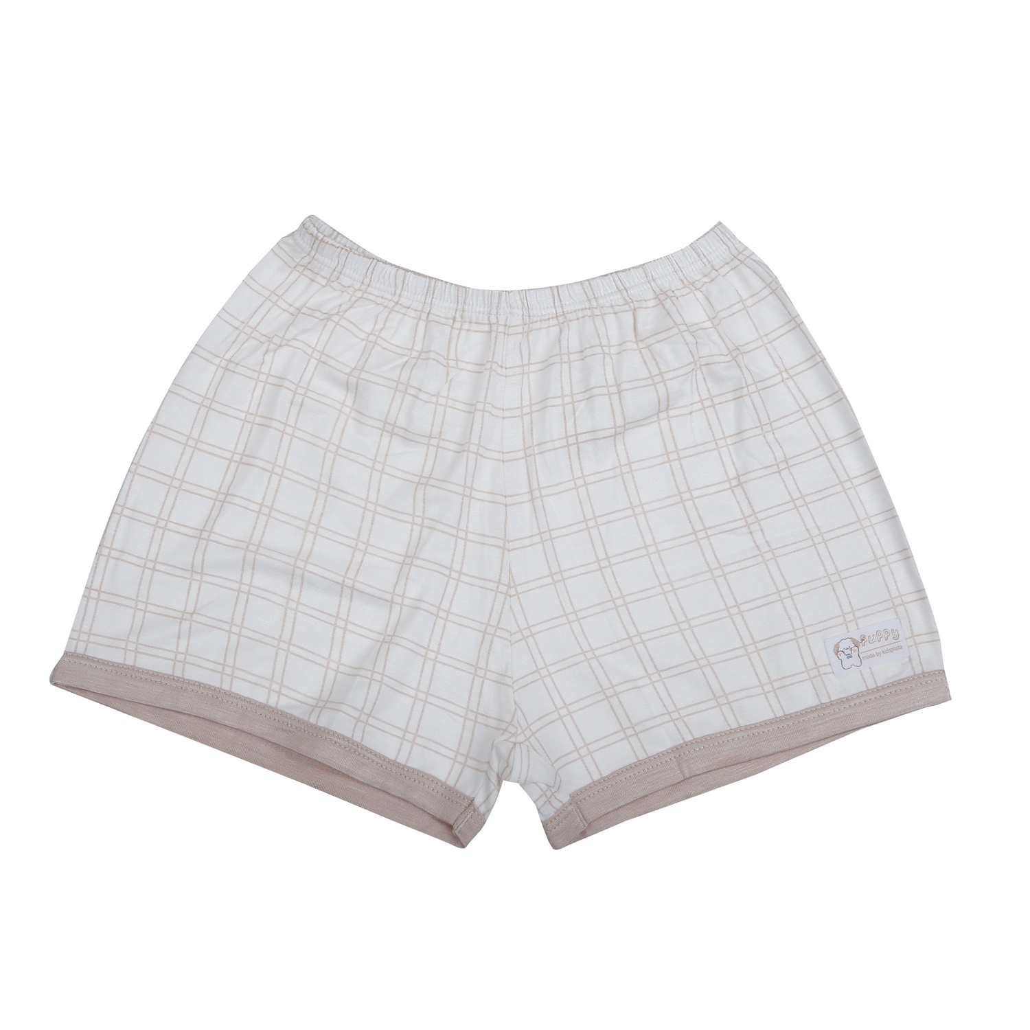 Bộ quần áo cộc tay cài vai KidsPlaza in puppy HN26H (Nâu trắng)  hình 4