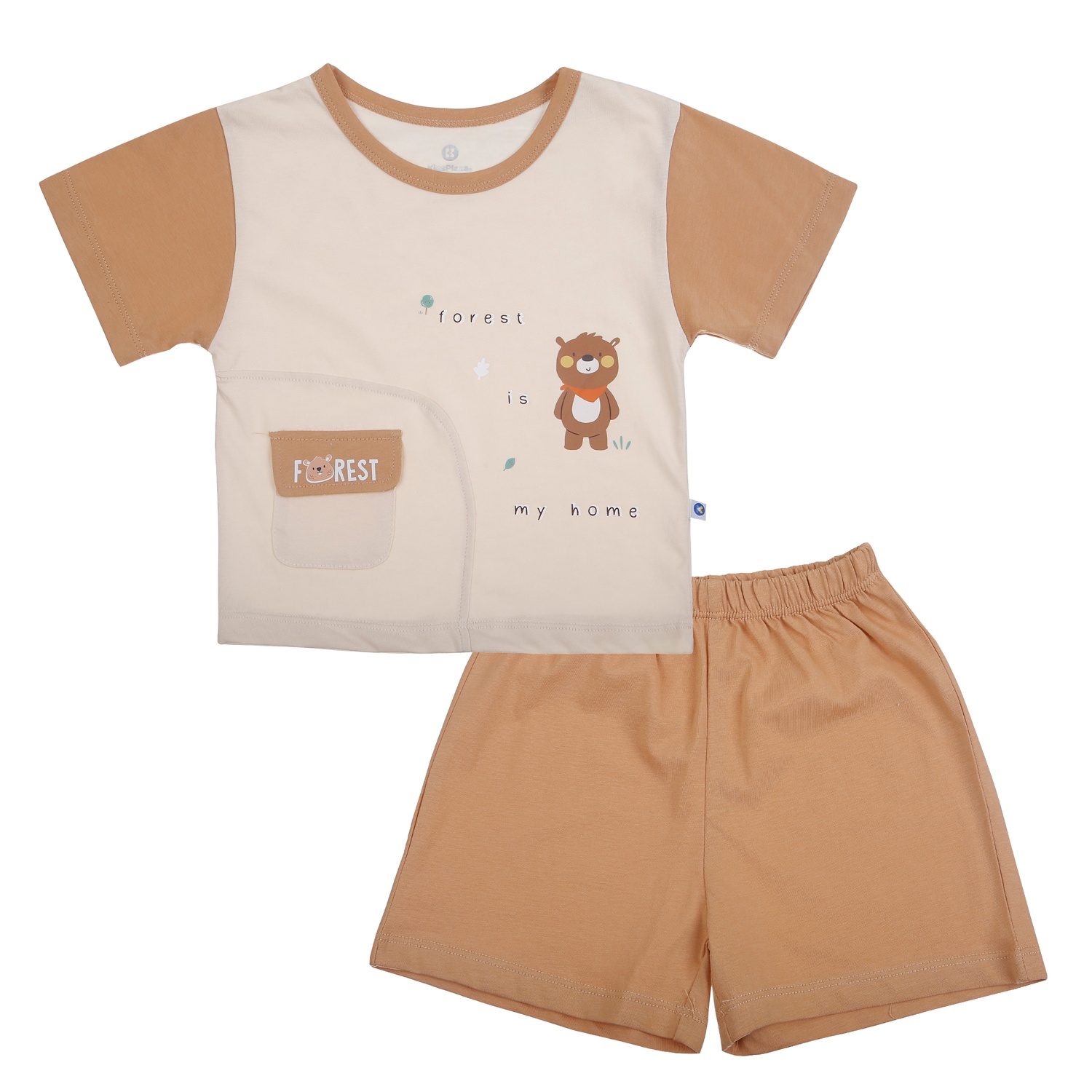 Bộ quần áo cộc tay bé trai KidsPlaza in Forest HN26H (Nâu) hình 1