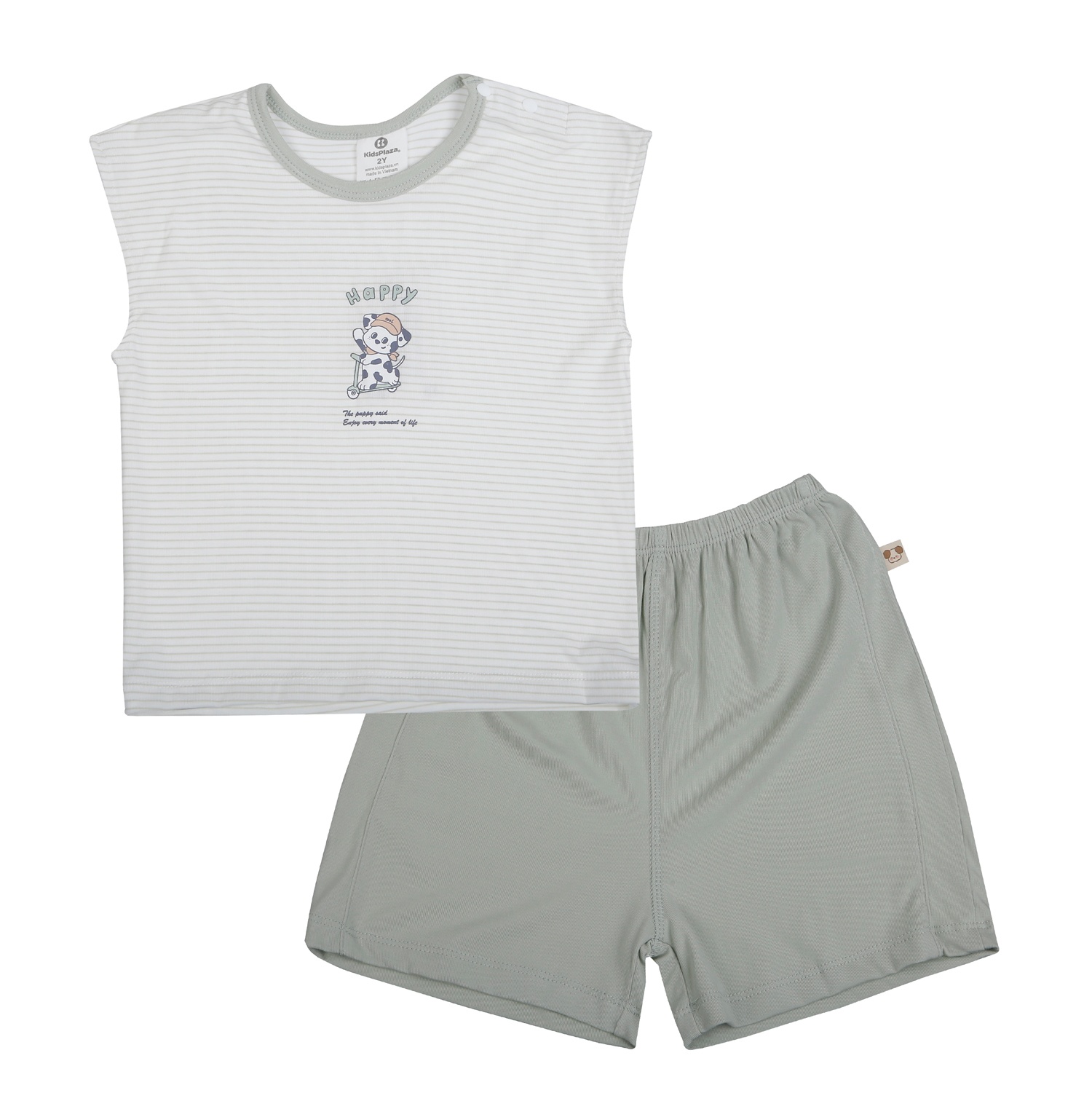 Bộ ba lỗ bé trai KidsPlaza BBSTYLE ND26H (Xanh rêu)  hình 1