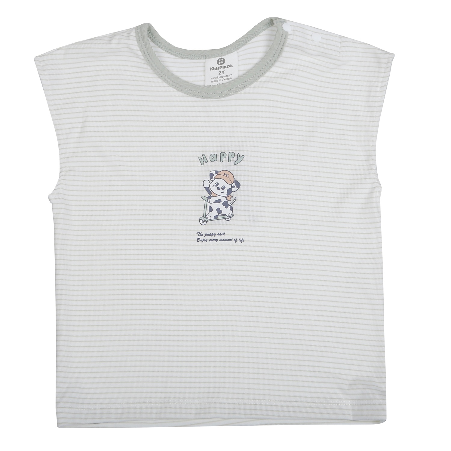 Bộ ba lỗ bé trai KidsPlaza BBSTYLE ND26H (Xanh rêu)  hình 2