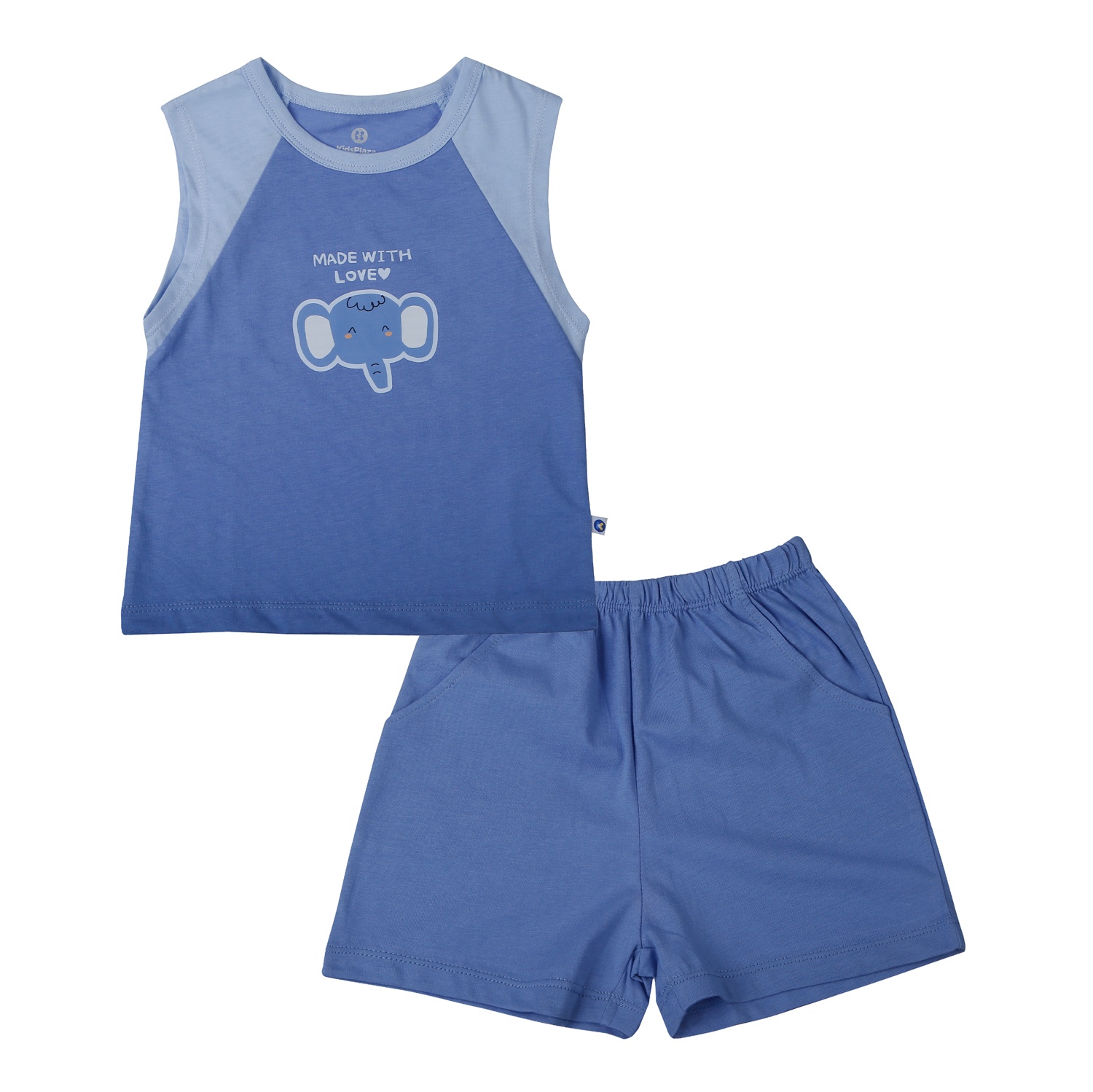 Bộ quần áo ba lỗ bé trai KidsPlaza in voi HN26H (Xanh) hình 1