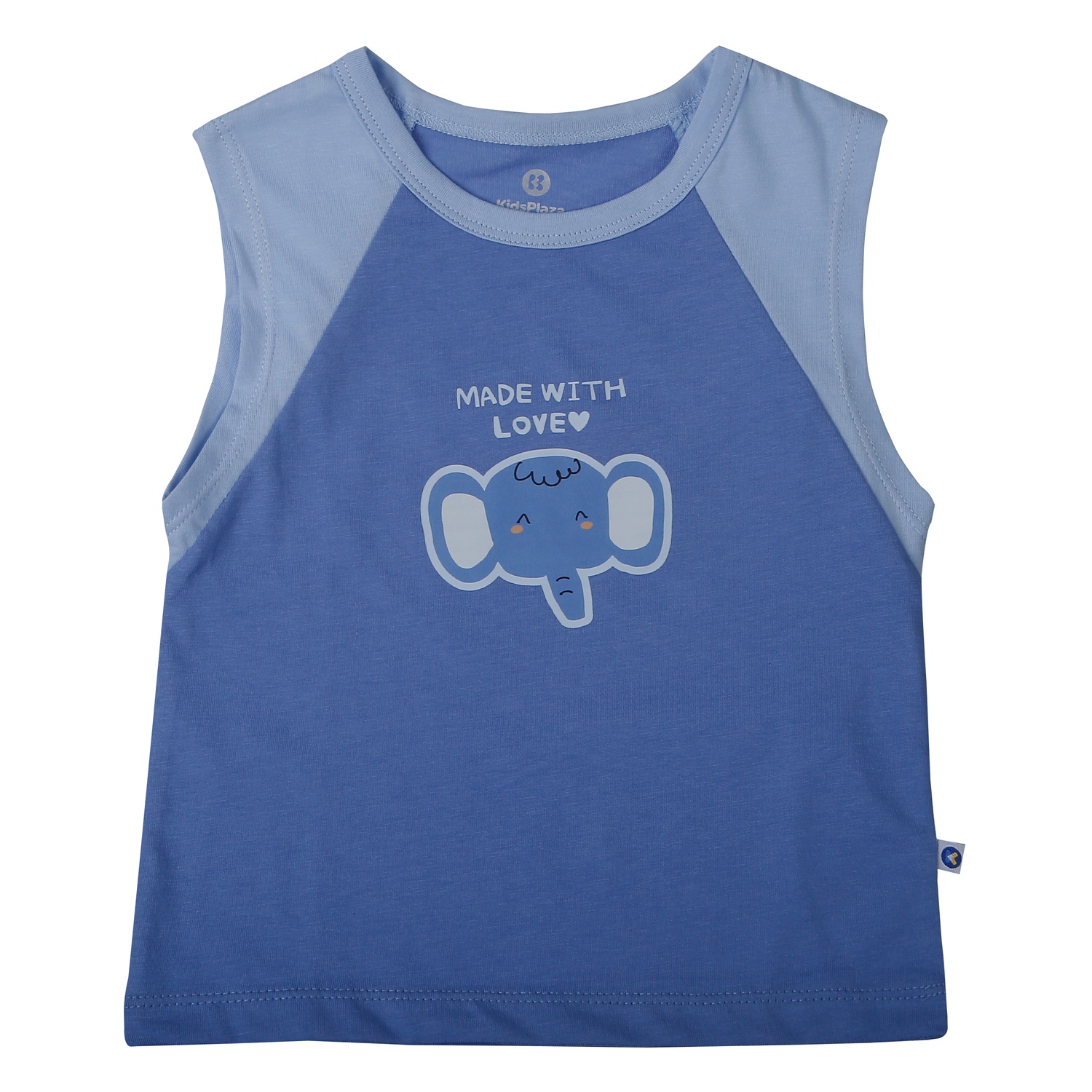 Bộ quần áo ba lỗ bé trai KidsPlaza in voi HN26H (Xanh) hình 2