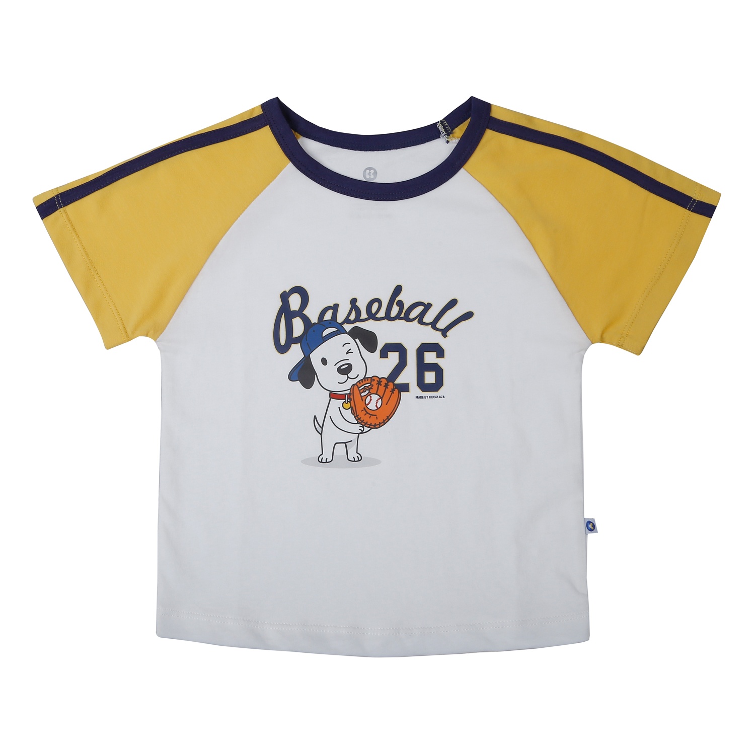Bộ quần áo cộc tay bé trai KidsPlaza in baseball HN26H (Trắng) hình 3