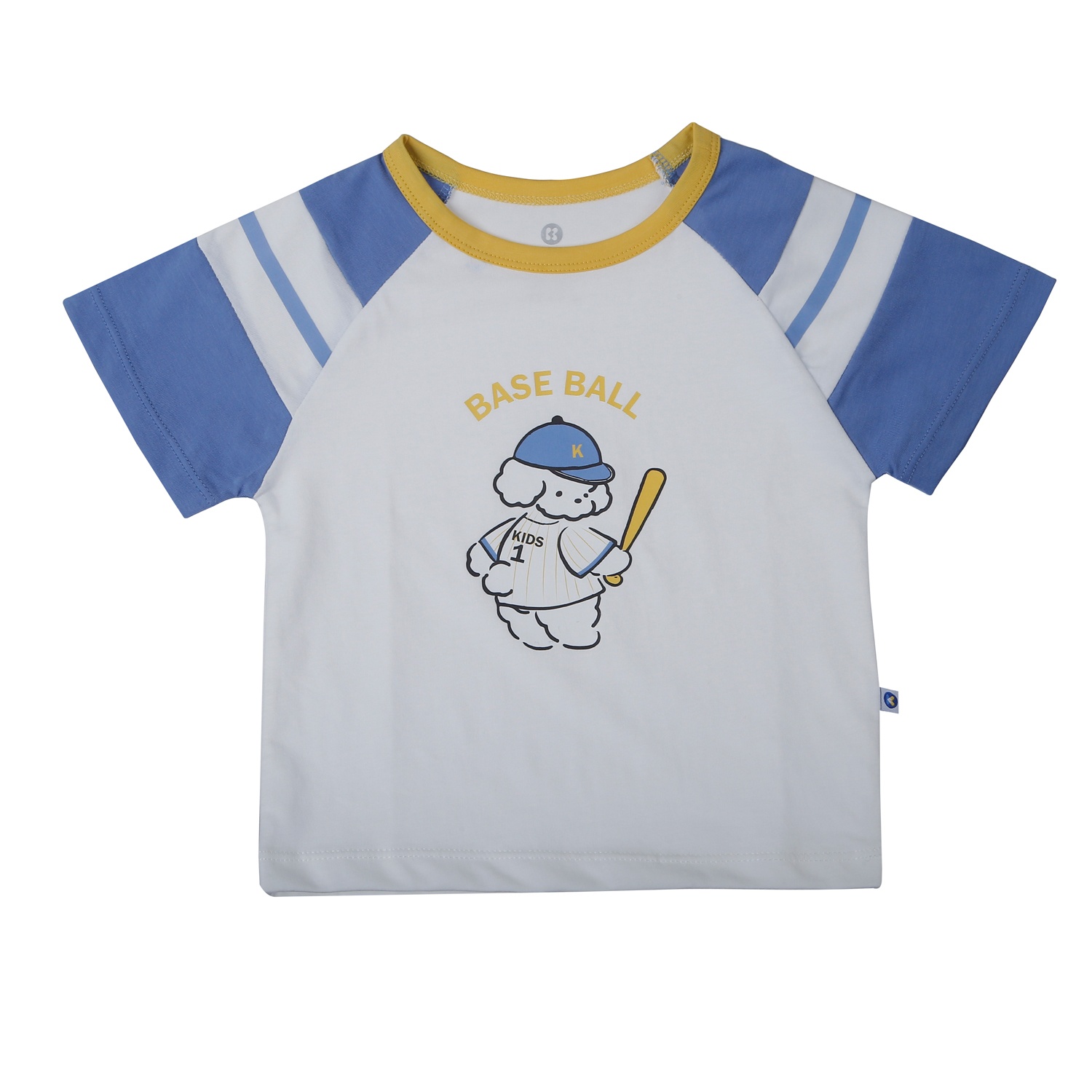 Bộ quần áo cộc tay bé trai KidsPlaza in cừu baseball HN26H (Trắng xanh) hình 3