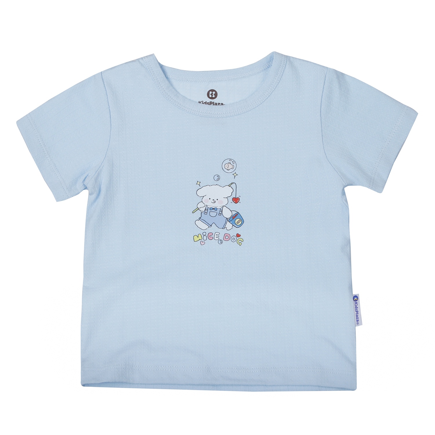 Bộ quần áo cộc tay bé trai KidsPlaza in gấu M26H (Xanh) hình 2