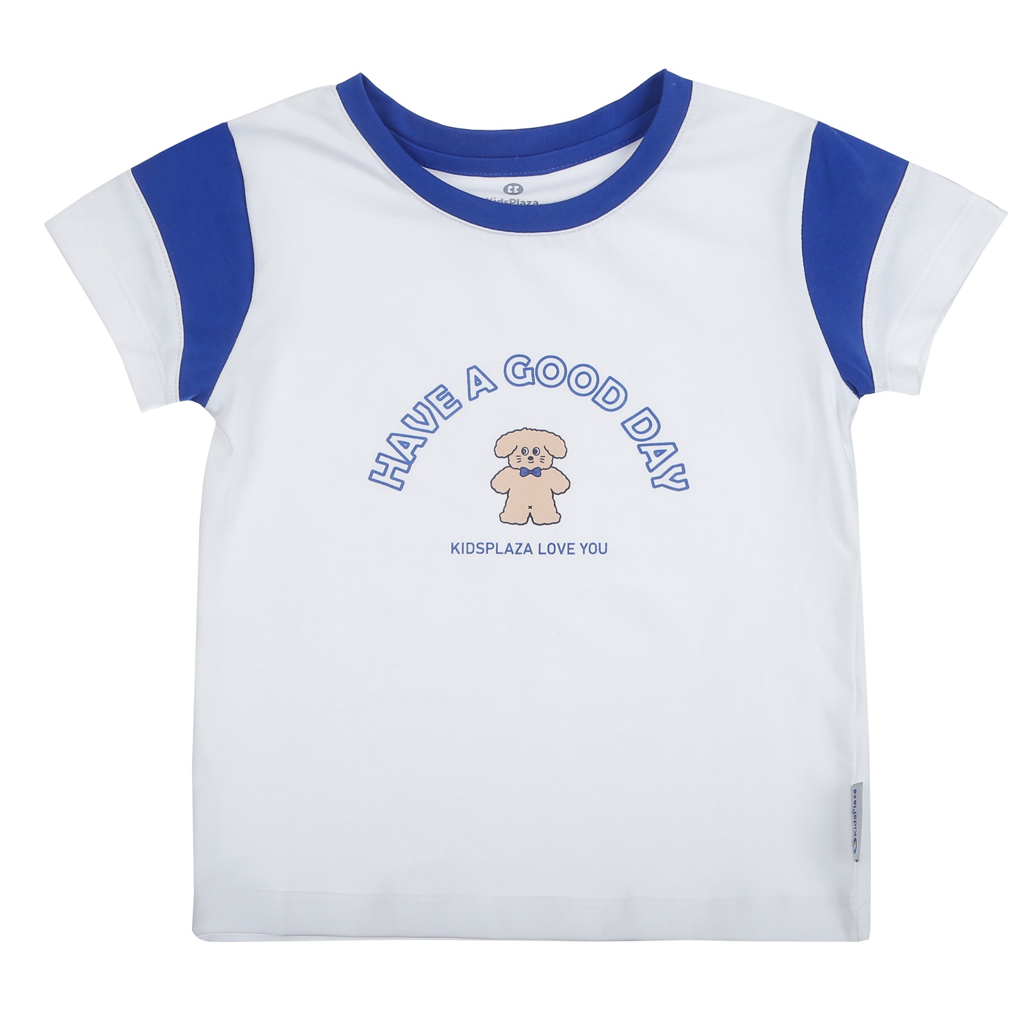 Bộ quần áo cộc tay bé trai KidsPlaza in gấu TT26H (Trắng xanh) hình 2