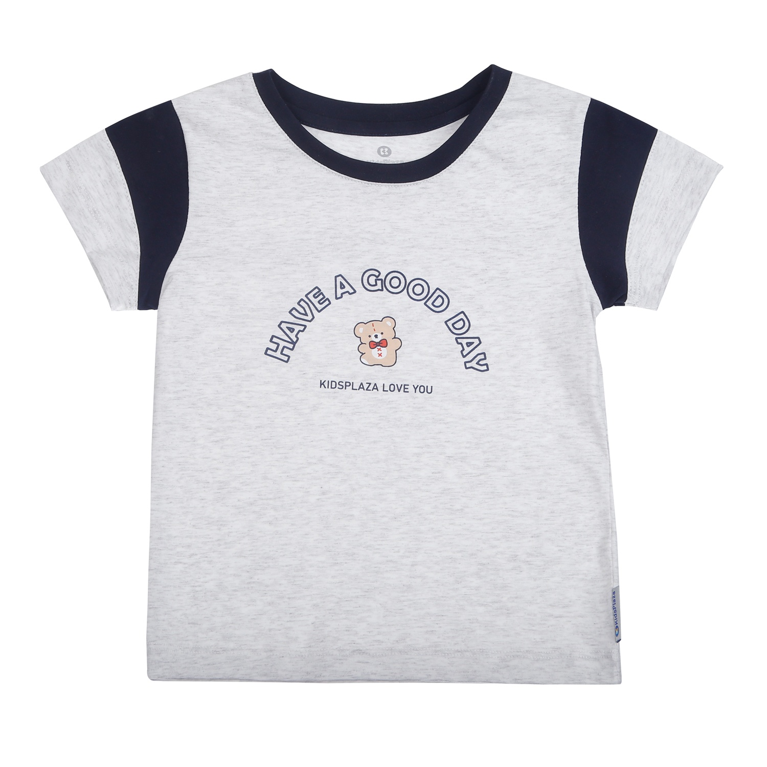 Bộ quần áo cộc tay bé trai KidsPlaza in gấu TT26H (Xám) hình 2