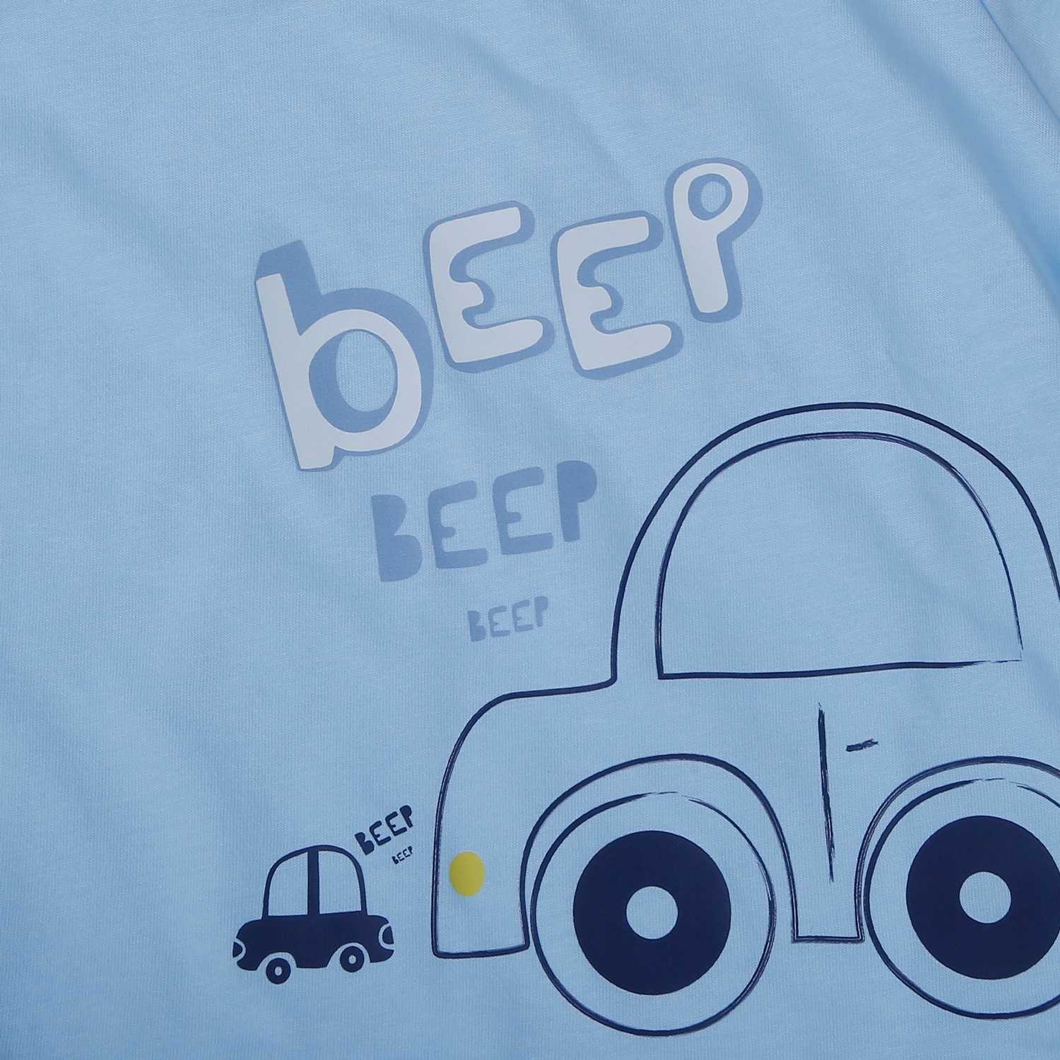 Bộ quần áo cộc tay bé trai KidsPlaza in ô tô HN26H (Xanh ghi) hình 2