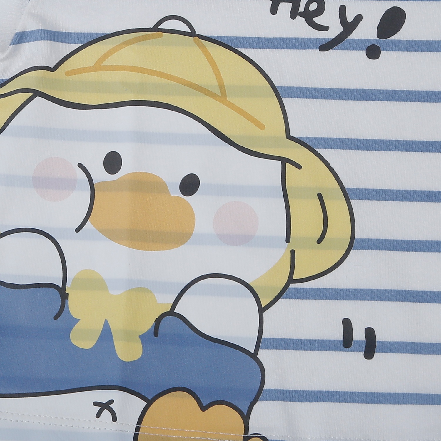 Bộ quần áo cộc tay bé trai KidsPlaza in vịt HN26H (Trắng kẻ xanh) hình 2