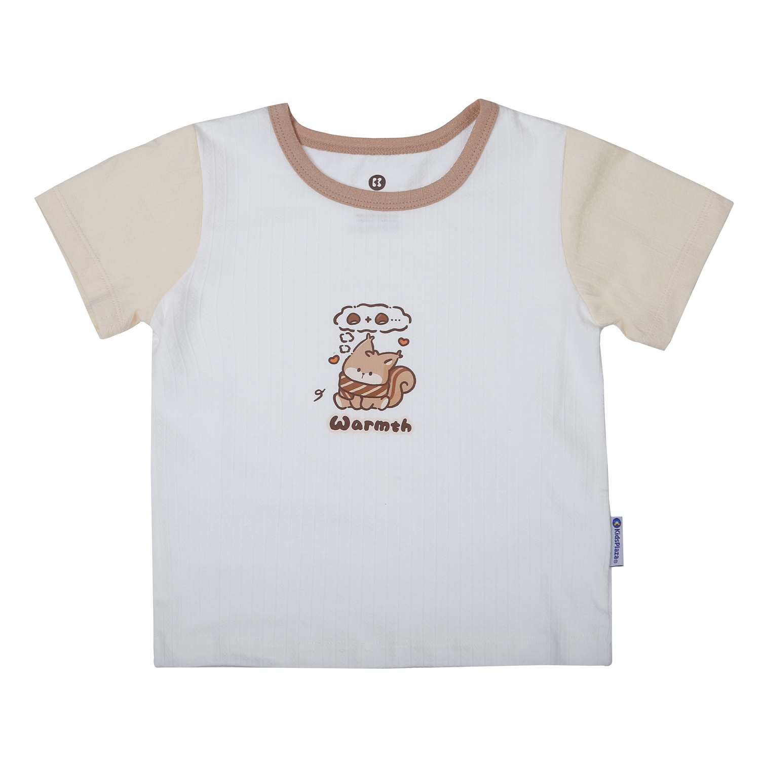 Bộ quần áo cộc tay bé trai KidsPlaza rayon in gấu M26H (Trắng vàng) hình 2