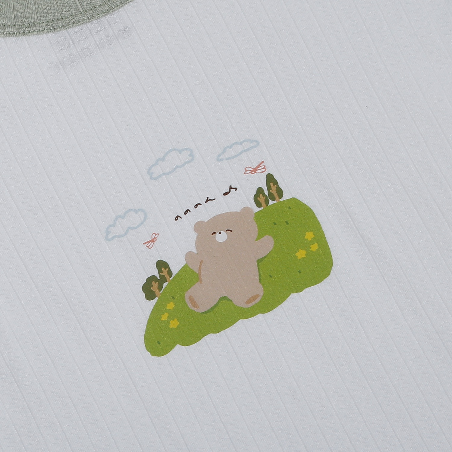 Bộ quần áo cộc tay bé trai KidsPlaza rayon in gấu M26H (Xanh) hình 3