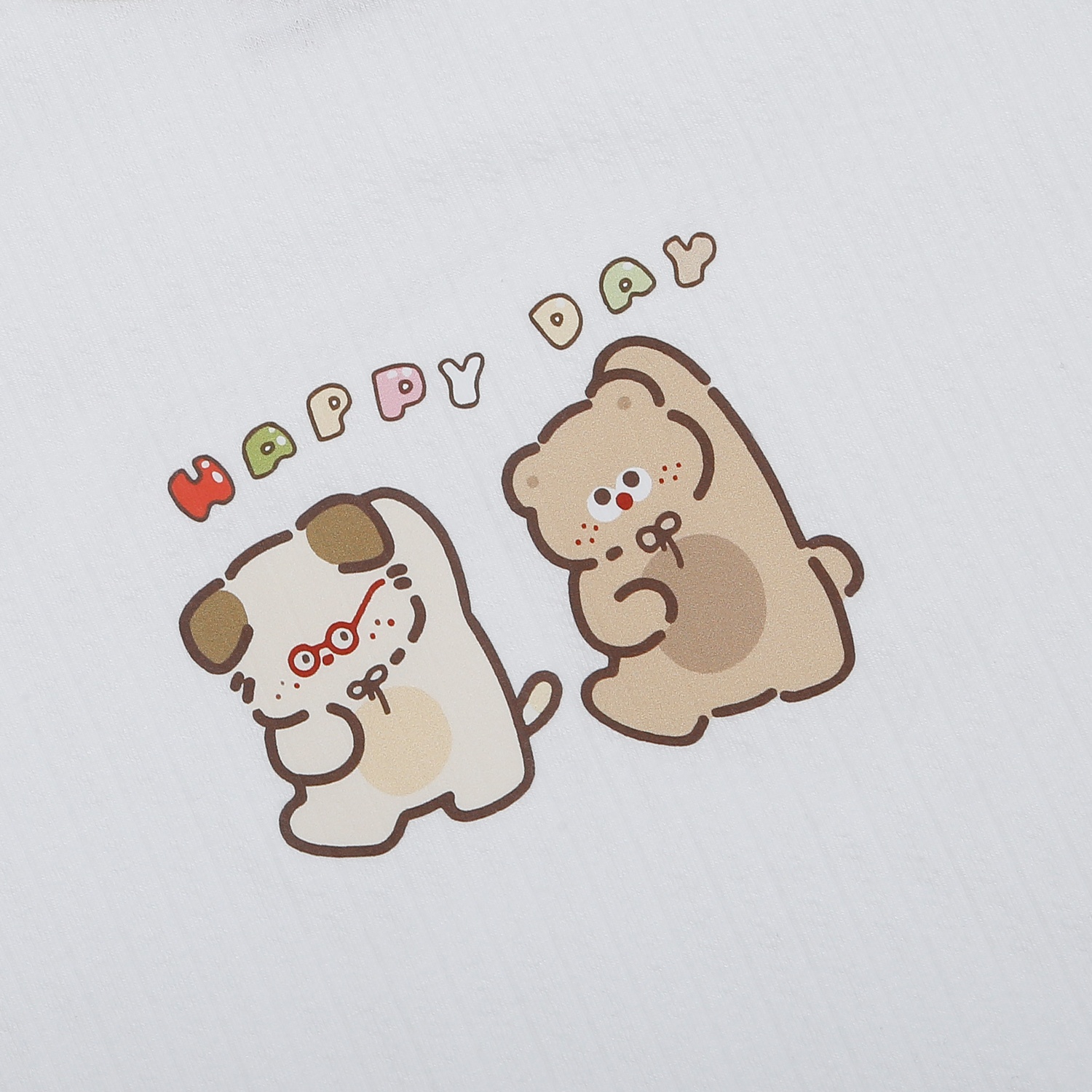 Bộ quần áo cộc tay bé trai KidsPlaza rayon in happy M26H (Trắng nâu)  hình 3