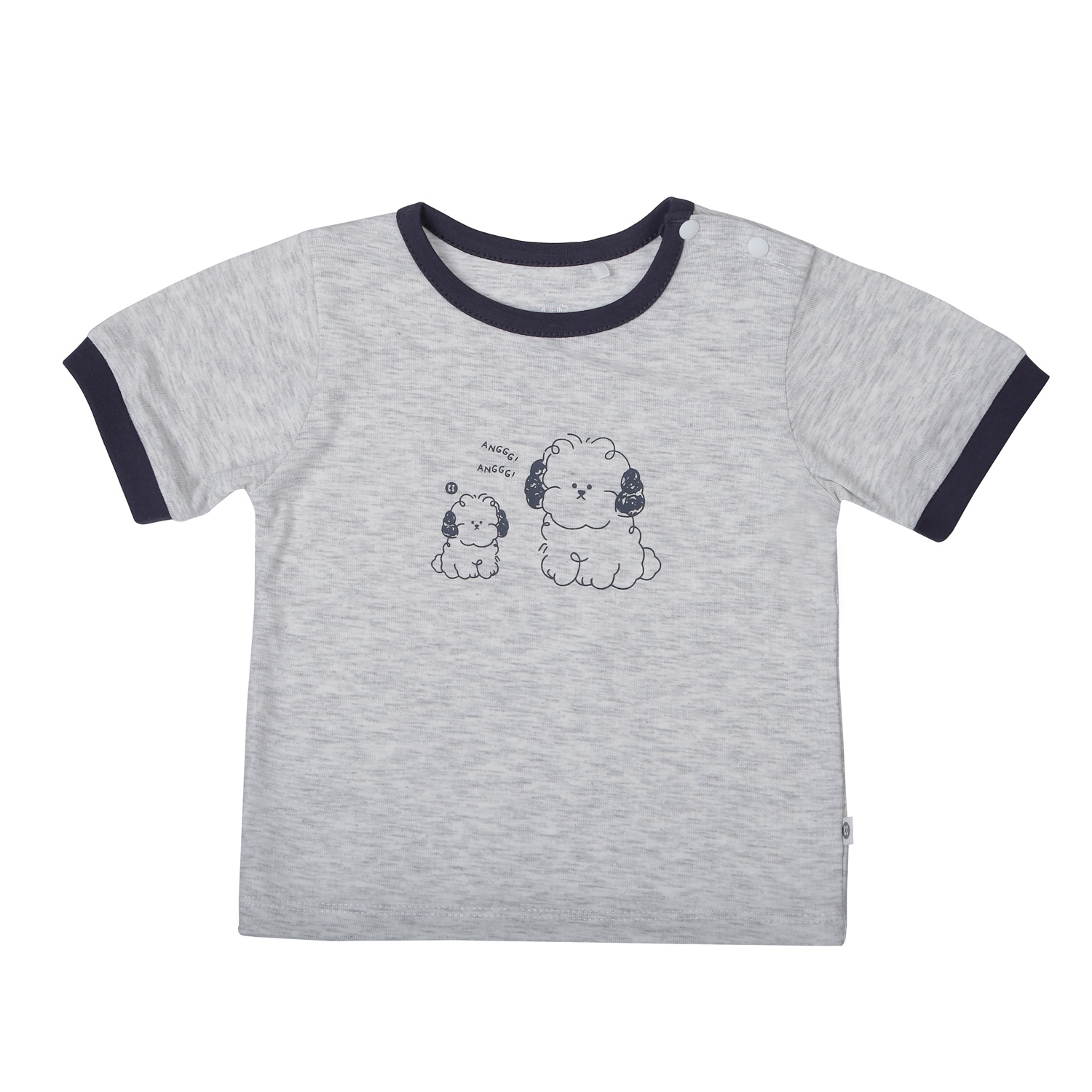 Bộ quần áo cộc tay cài vai KidsPlaza in dog ND26H (Ghi) hình 2