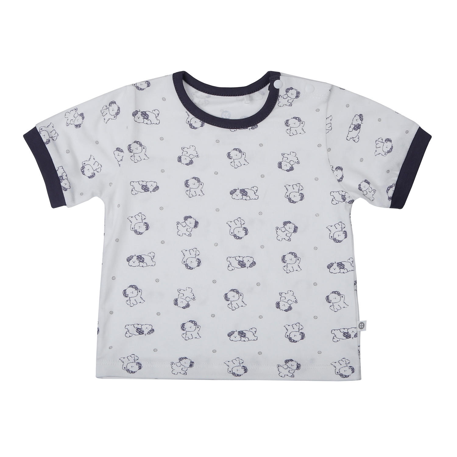 Bộ quần áo cộc tay cài vai KidsPlaza in dog ND26H (Ghi đậm)  hình 2