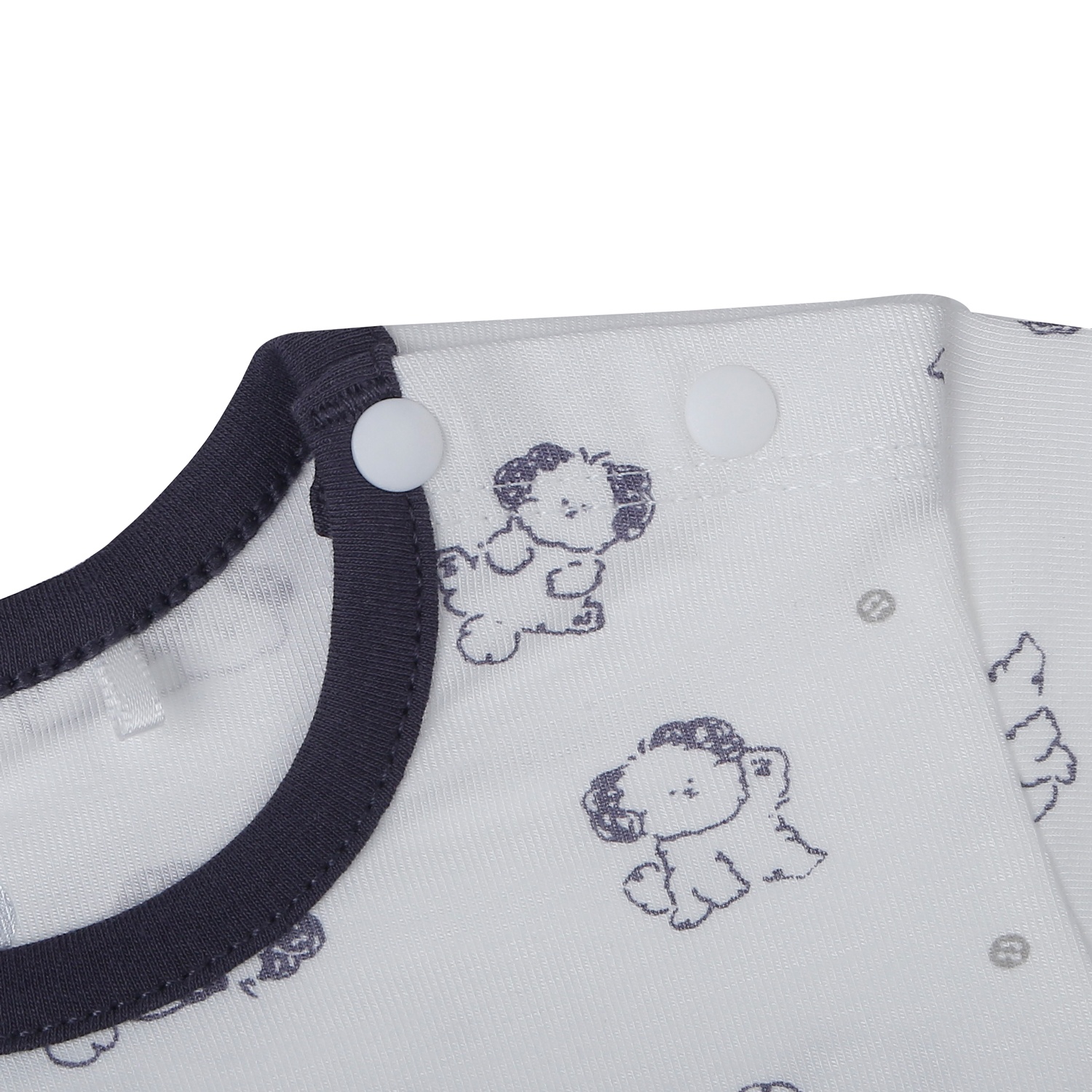 Bộ quần áo cộc tay cài vai KidsPlaza in dog ND26H (Ghi đậm)  hình 3