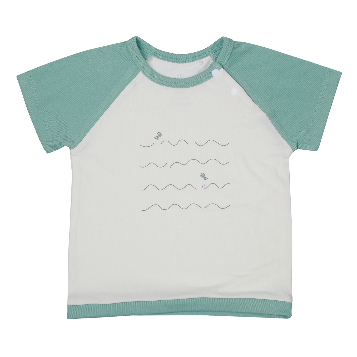 Bộ quần áo cộc tay cài vai lệch KidsPlaza Otis ND26H (Xanh) hình 2