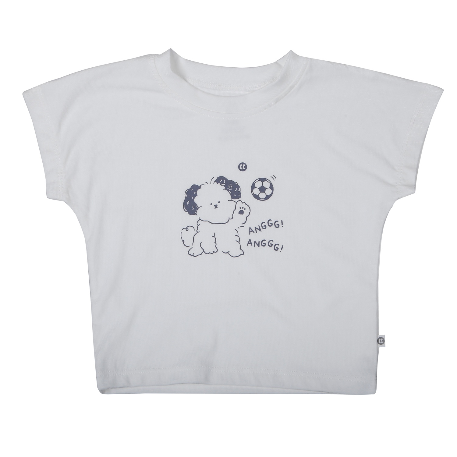 Bộ quần áo cộc tay cotton KidsPlaza in dog ND26H (Trắng) hình 2