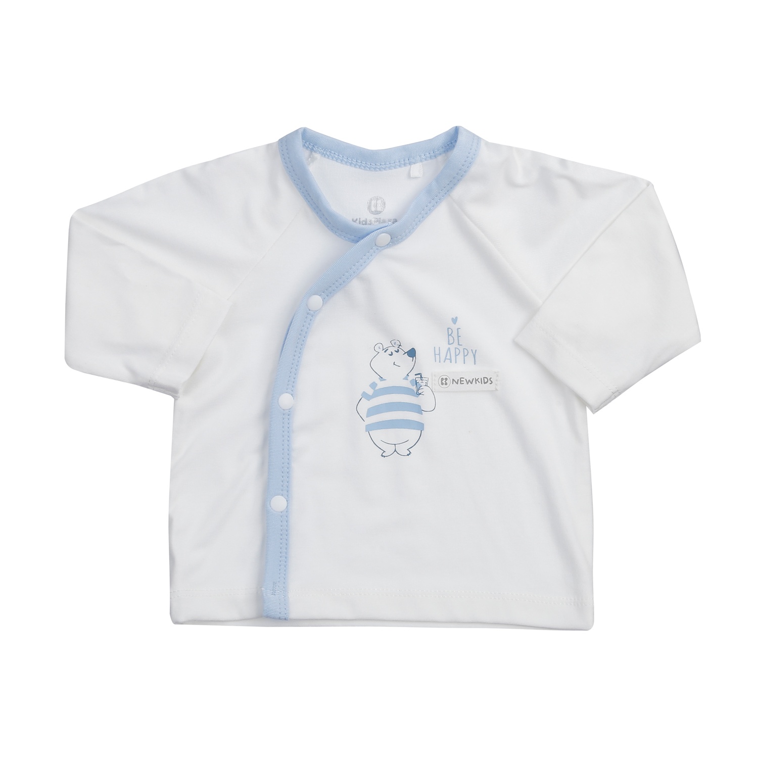 Bộ quần áo dài cài lệch KidsPlaza Otis ND24H (Trắng xanh) 0-3M hình 2