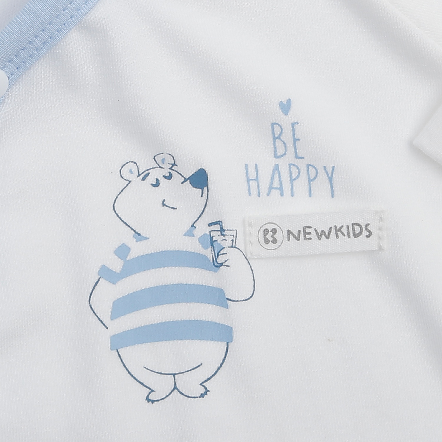 Bộ quần áo dài cài lệch KidsPlaza Otis ND24H (Trắng xanh) 0-3M hình 4