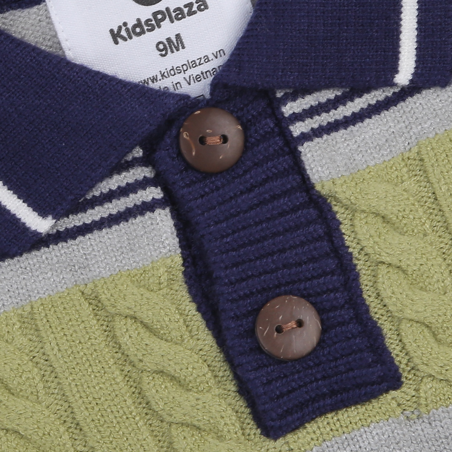 Áo len dài tay bé trai KidsPlaza HN24D (Xanh ghi) hình 2