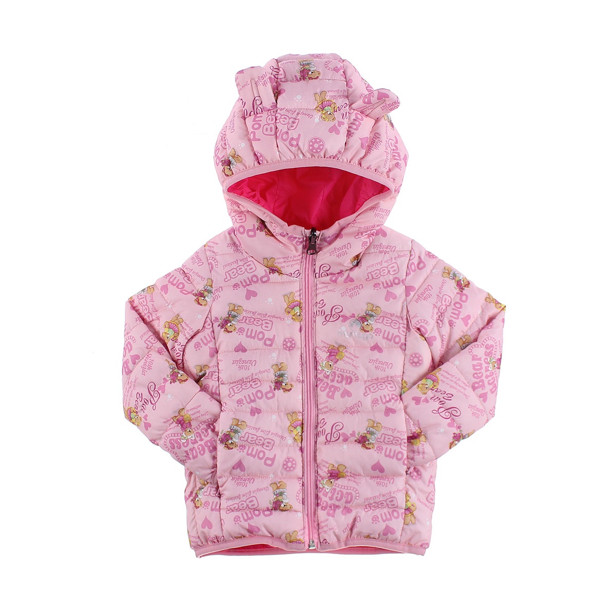 Áo phao cho bé gái hai mặt Mamago in hình gấu M19D (Hồng) hình 1