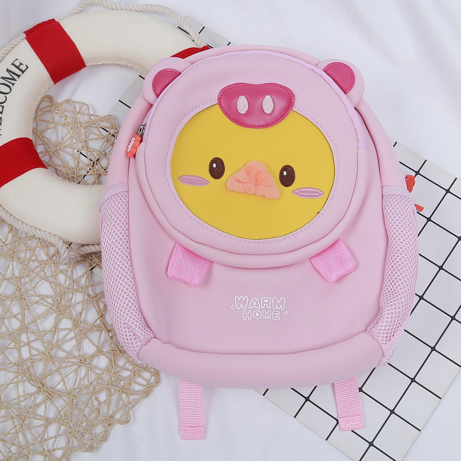 Balo cho bé MEETU hình vịt đáng yêu (Hồng) hình 1