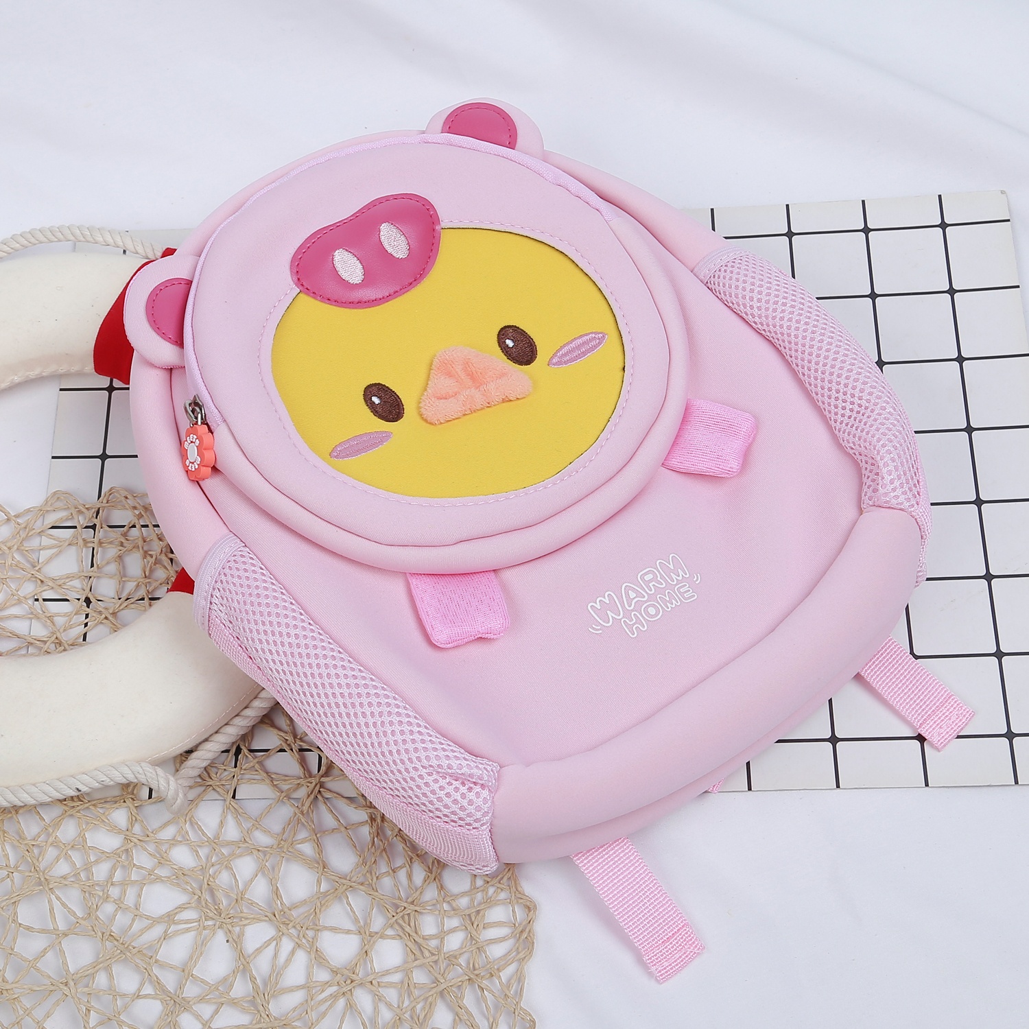 Balo cho bé MEETU hình vịt đáng yêu (Hồng) hình 2