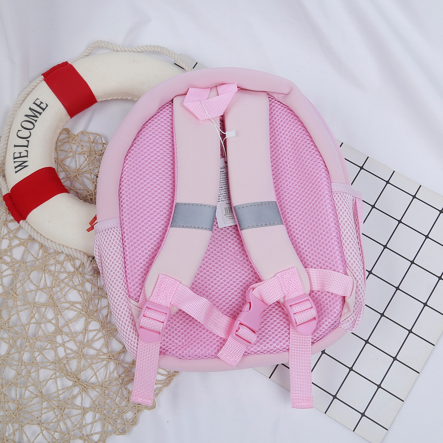 Balo cho bé MEETU hình vịt đáng yêu (Hồng) hình 6