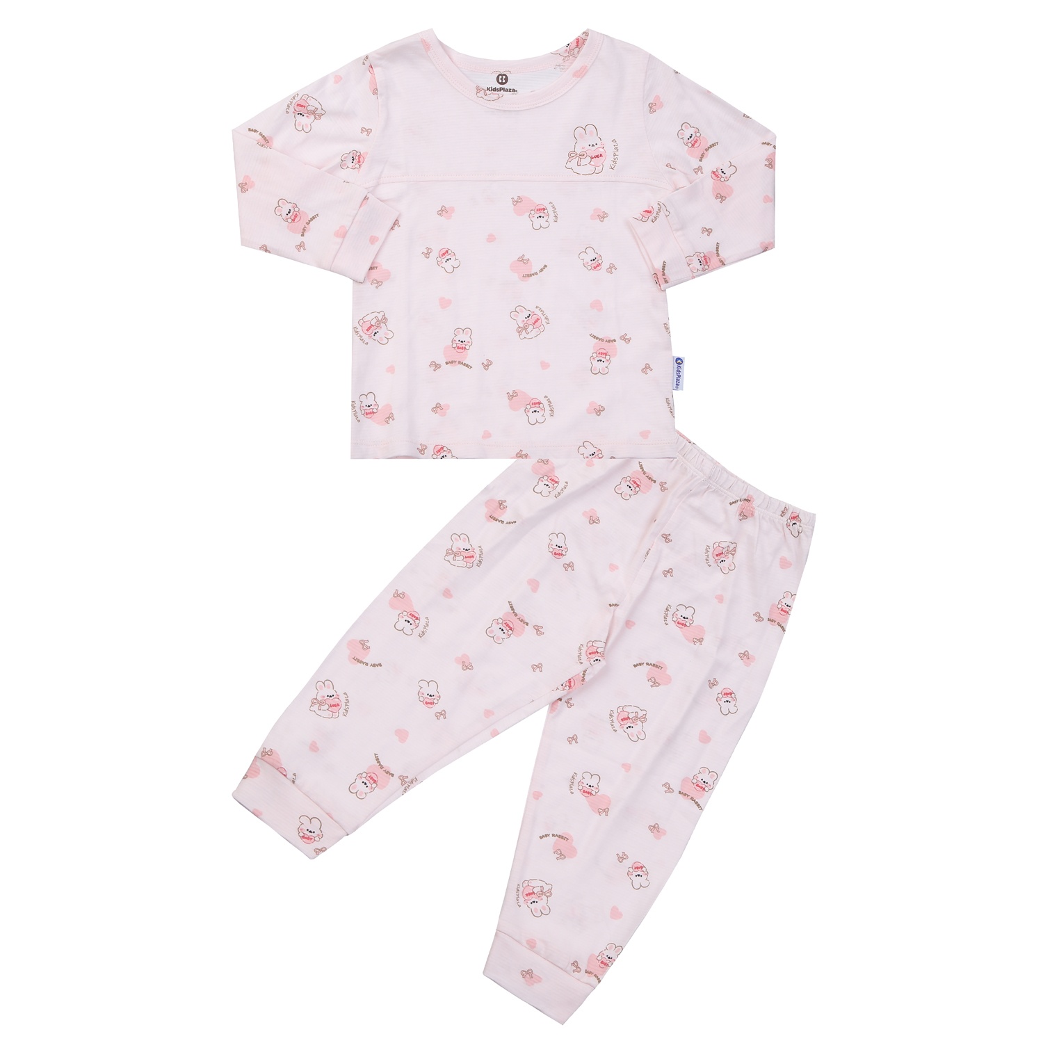 Bộ quần áo dài tay bé gái KidsPlaza in thỏ hồng M24T (Hồng)  hình 1